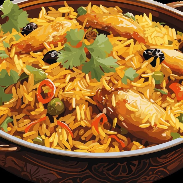 Chicken biryani.