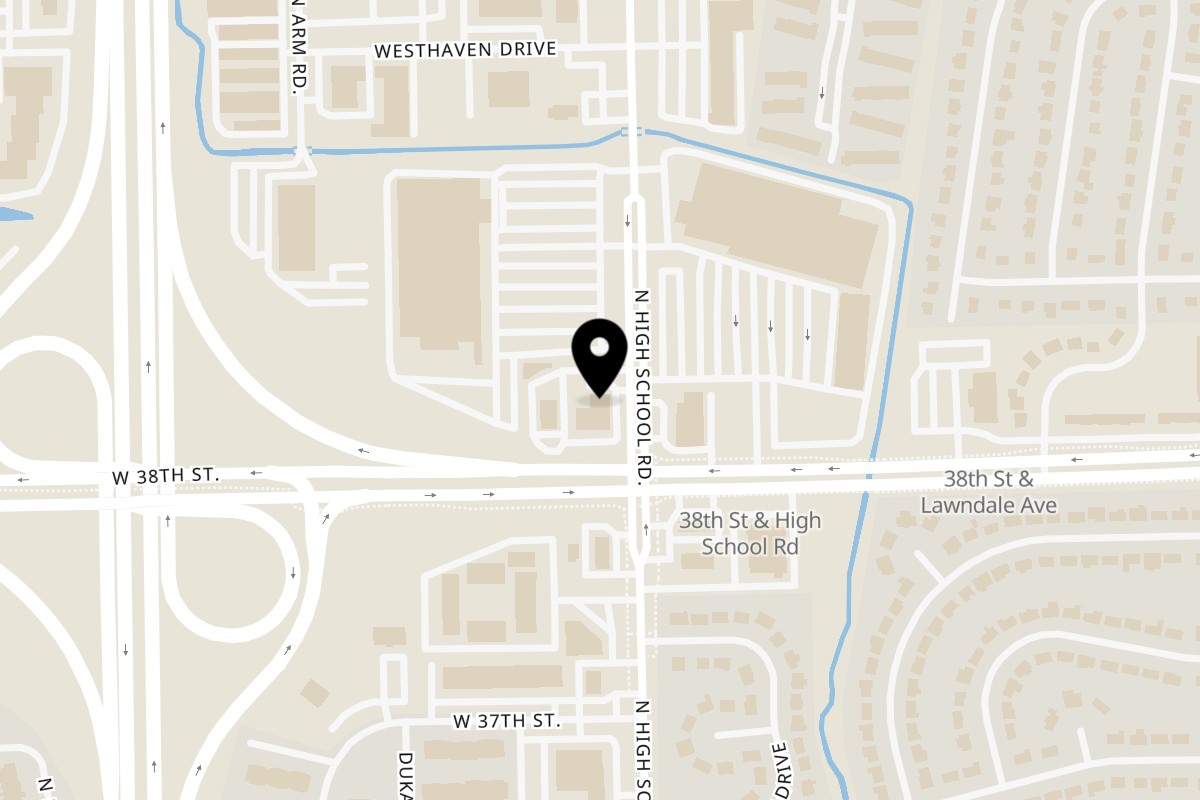 Map showing the location of Everest Momo House on 3816 N High School Rd in Indianapolis